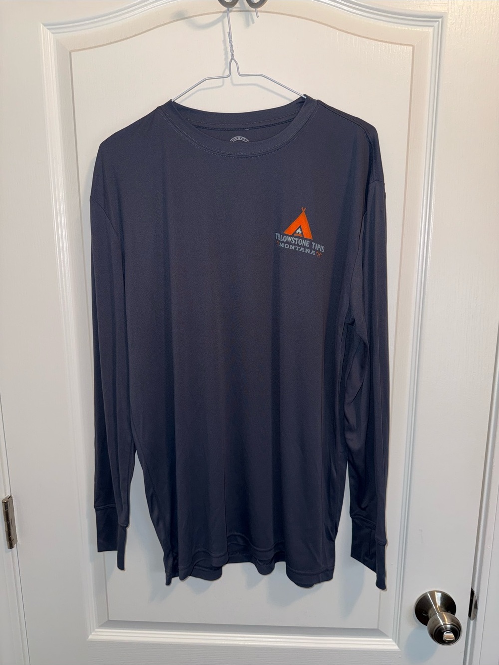The Duck Company Men's Long-Sleeve Gray Yellowstone Performance Shirt in Size M